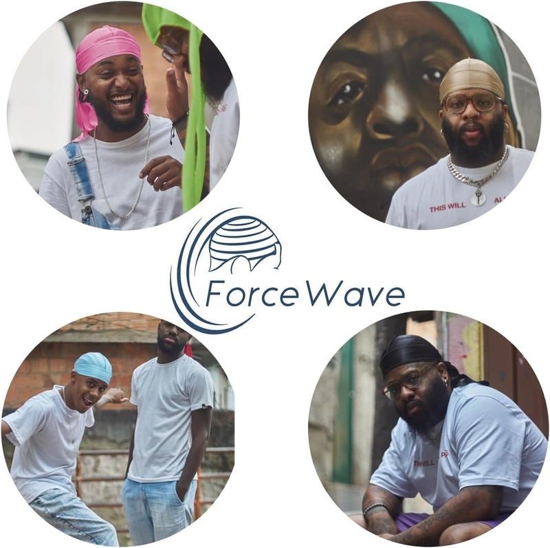 ForceWave 2 Pieces Silky Durag Pack for Men Women Waves, Premium Satin Deluxe Du-rag - Image 4